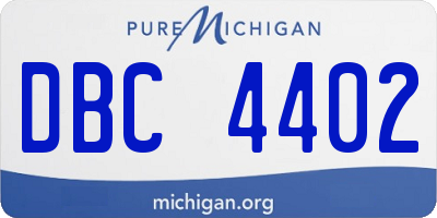 MI license plate DBC4402