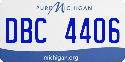 MI license plate DBC4406