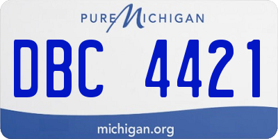 MI license plate DBC4421