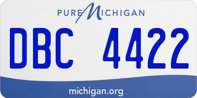 MI license plate DBC4422