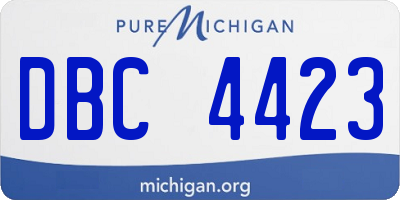 MI license plate DBC4423