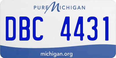 MI license plate DBC4431