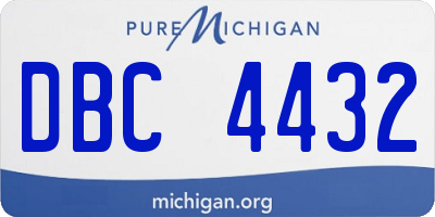 MI license plate DBC4432
