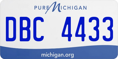 MI license plate DBC4433