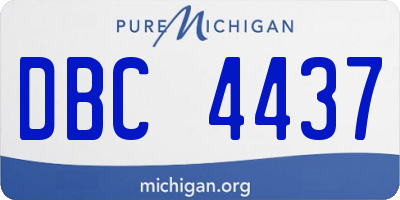MI license plate DBC4437