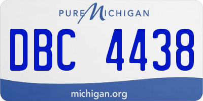 MI license plate DBC4438