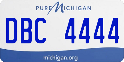MI license plate DBC4444