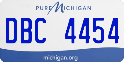MI license plate DBC4454