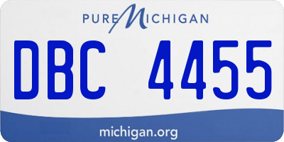 MI license plate DBC4455