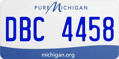 MI license plate DBC4458