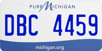 MI license plate DBC4459
