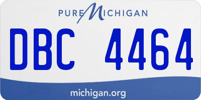 MI license plate DBC4464