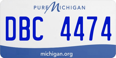 MI license plate DBC4474