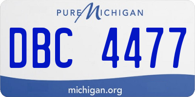MI license plate DBC4477