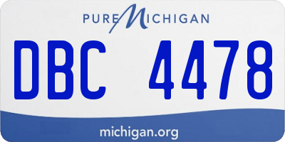 MI license plate DBC4478