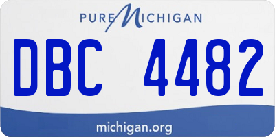 MI license plate DBC4482