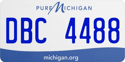 MI license plate DBC4488