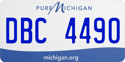 MI license plate DBC4490