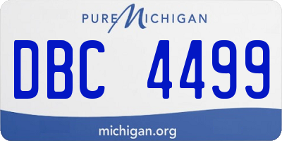 MI license plate DBC4499