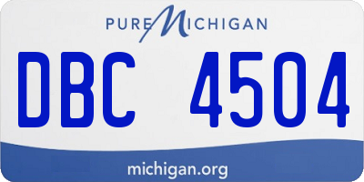 MI license plate DBC4504