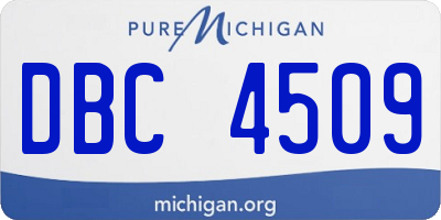 MI license plate DBC4509