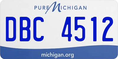 MI license plate DBC4512