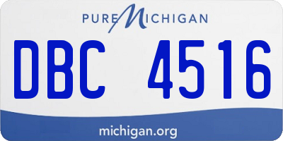 MI license plate DBC4516