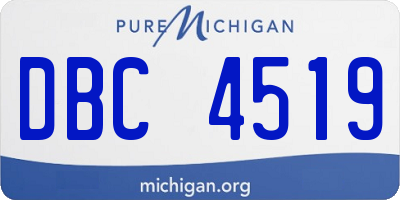 MI license plate DBC4519