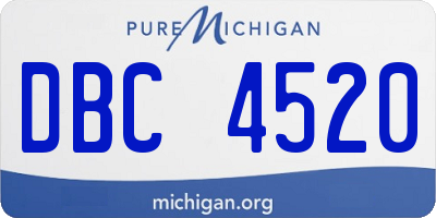 MI license plate DBC4520
