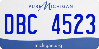 MI license plate DBC4523