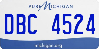 MI license plate DBC4524