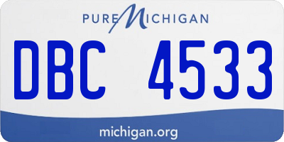 MI license plate DBC4533
