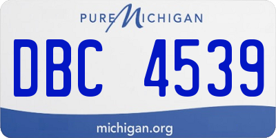 MI license plate DBC4539