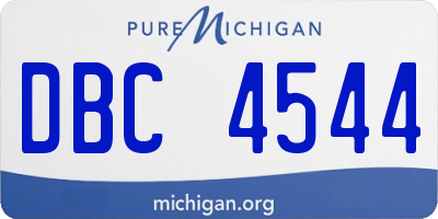 MI license plate DBC4544