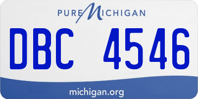 MI license plate DBC4546