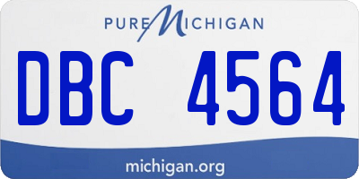 MI license plate DBC4564