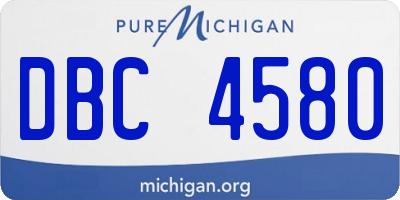 MI license plate DBC4580