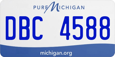 MI license plate DBC4588