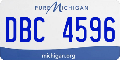 MI license plate DBC4596