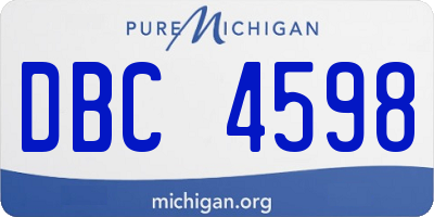 MI license plate DBC4598