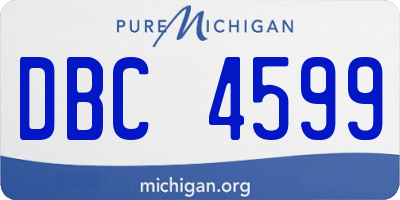 MI license plate DBC4599