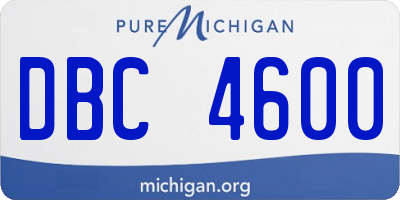MI license plate DBC4600