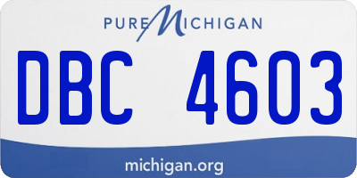 MI license plate DBC4603