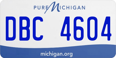 MI license plate DBC4604