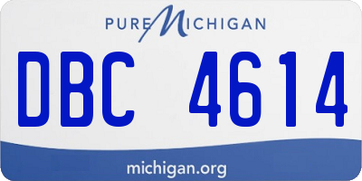 MI license plate DBC4614