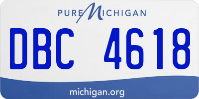 MI license plate DBC4618