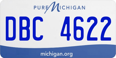 MI license plate DBC4622