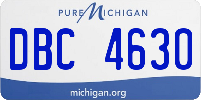 MI license plate DBC4630