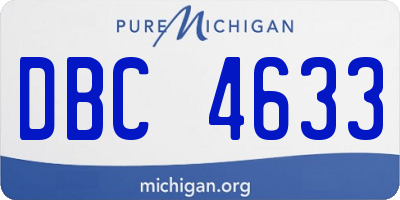 MI license plate DBC4633
