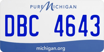 MI license plate DBC4643